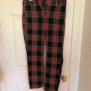 J Crew Women’s Black Red Plaid Pants